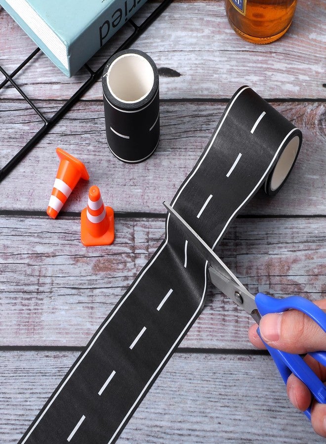 WJIAAA Black Roadway Track Tape, Black Residue Free Road Car Track Road Tape for Mini Car for Birthday Party Racing Party Decoration 2 Pack 32.8 - Image 5